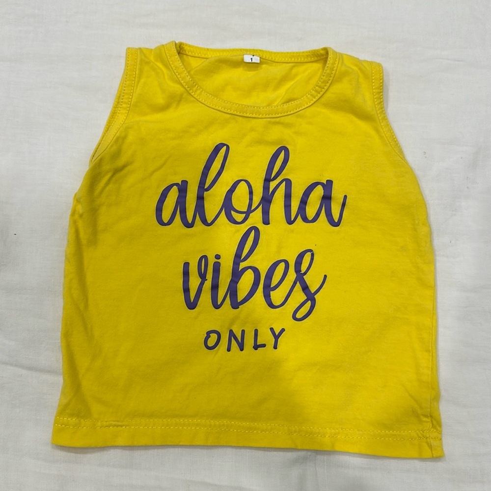 Aloha vibes only Hawaiian tank top 12 months